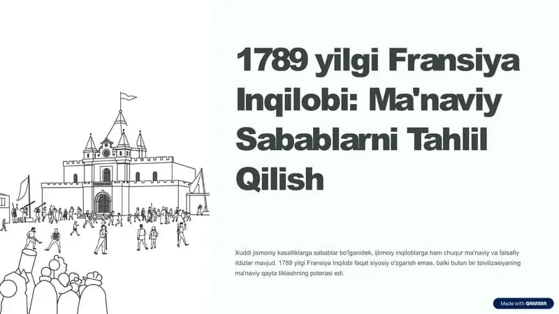 1789 yilgi Fransiya Inqilobi: Ma'naviy Sabablarni Tahlil Qilish