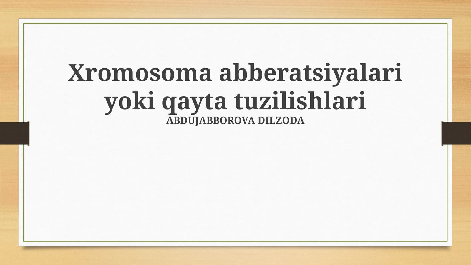 Xromosoma abberatsiyalari yoki qayta tuzilishlari