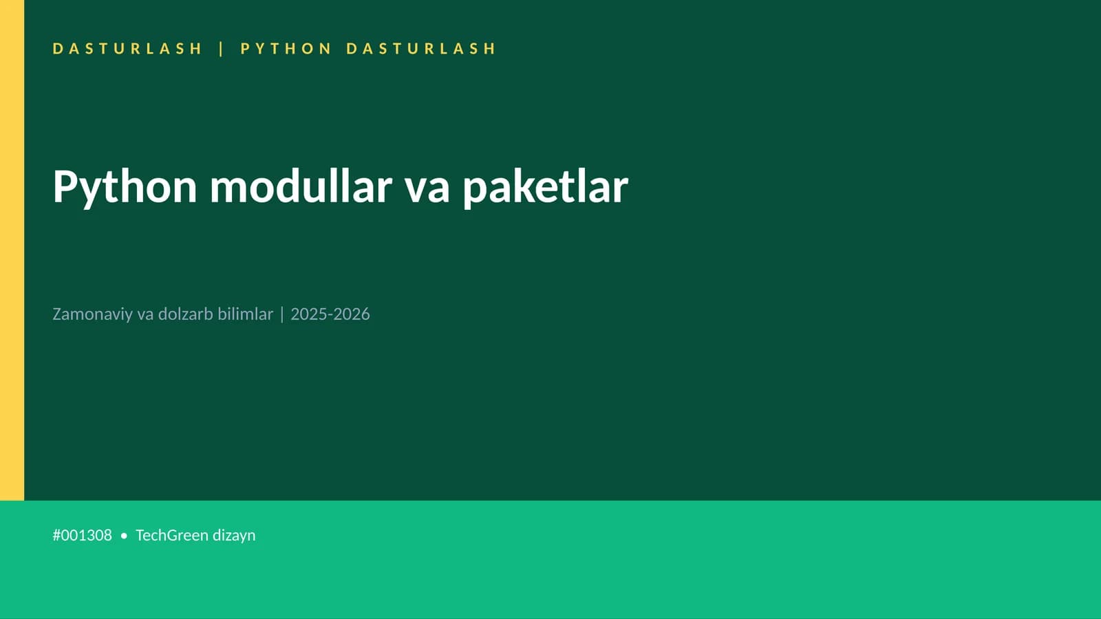 Python modullar va paketlar