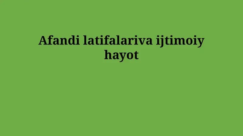 Afandi latifalari
