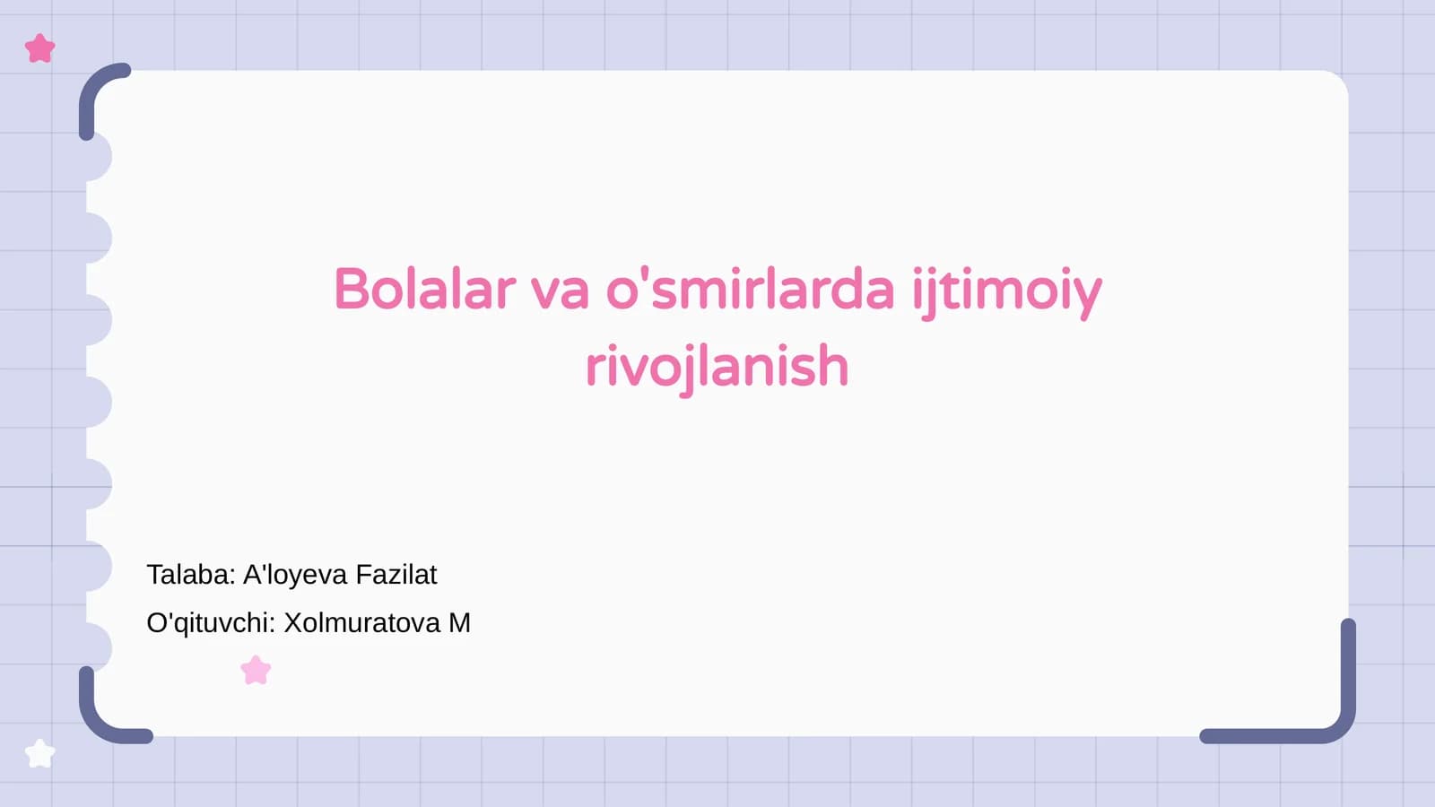 Bolalar va o'smirlarda ijtimoiy rivojlanish