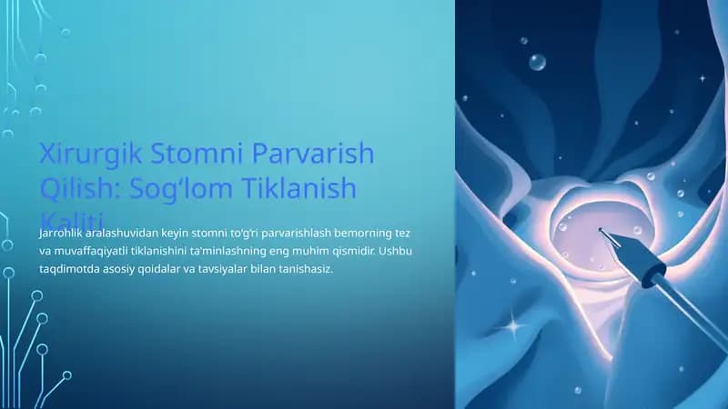Xirurgik Stomni Parvarish Qilish