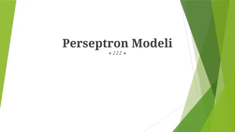 Perseptron Modeli