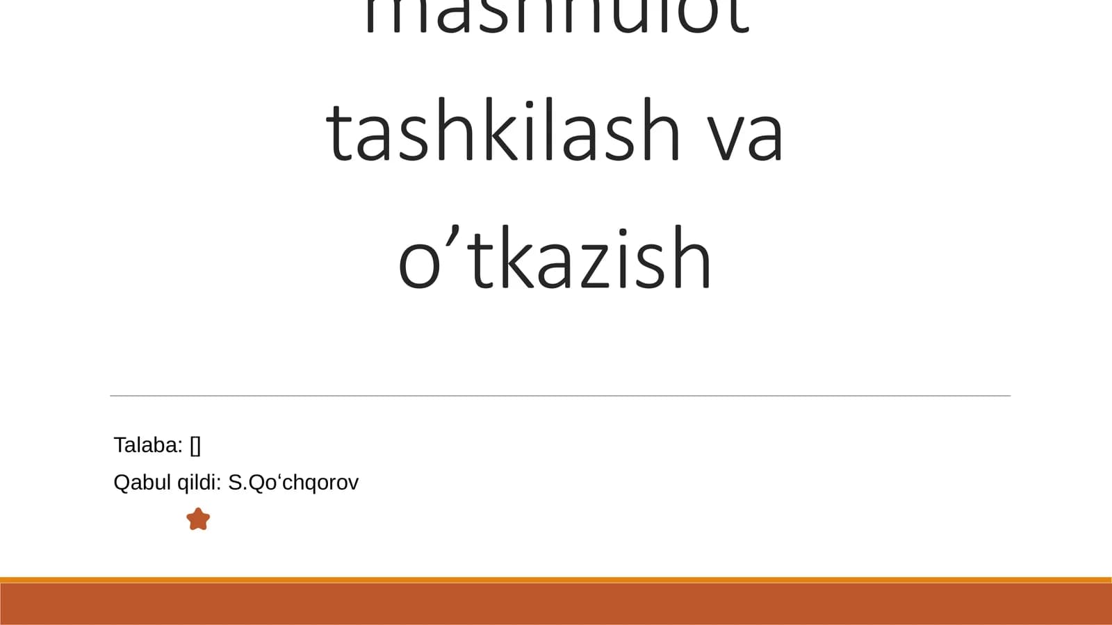 Nosozliklar mavzusibo’yicha mashhulot