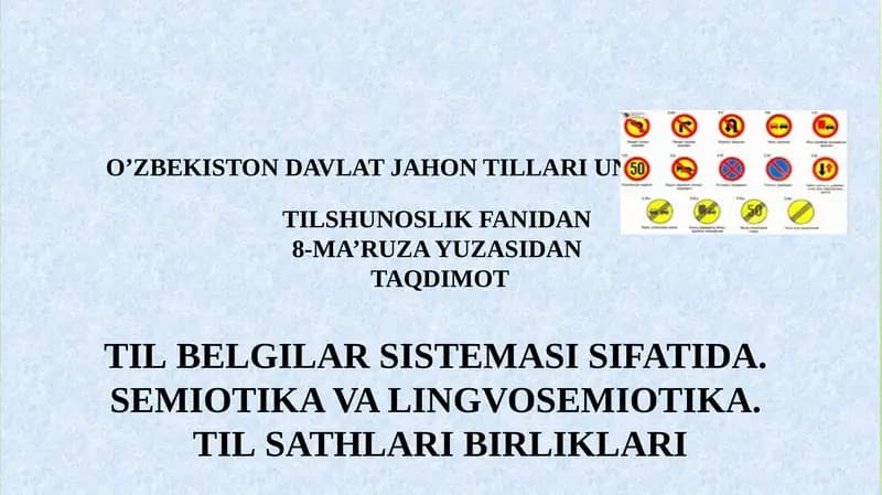 Til – belgilar sistemasi sifatida