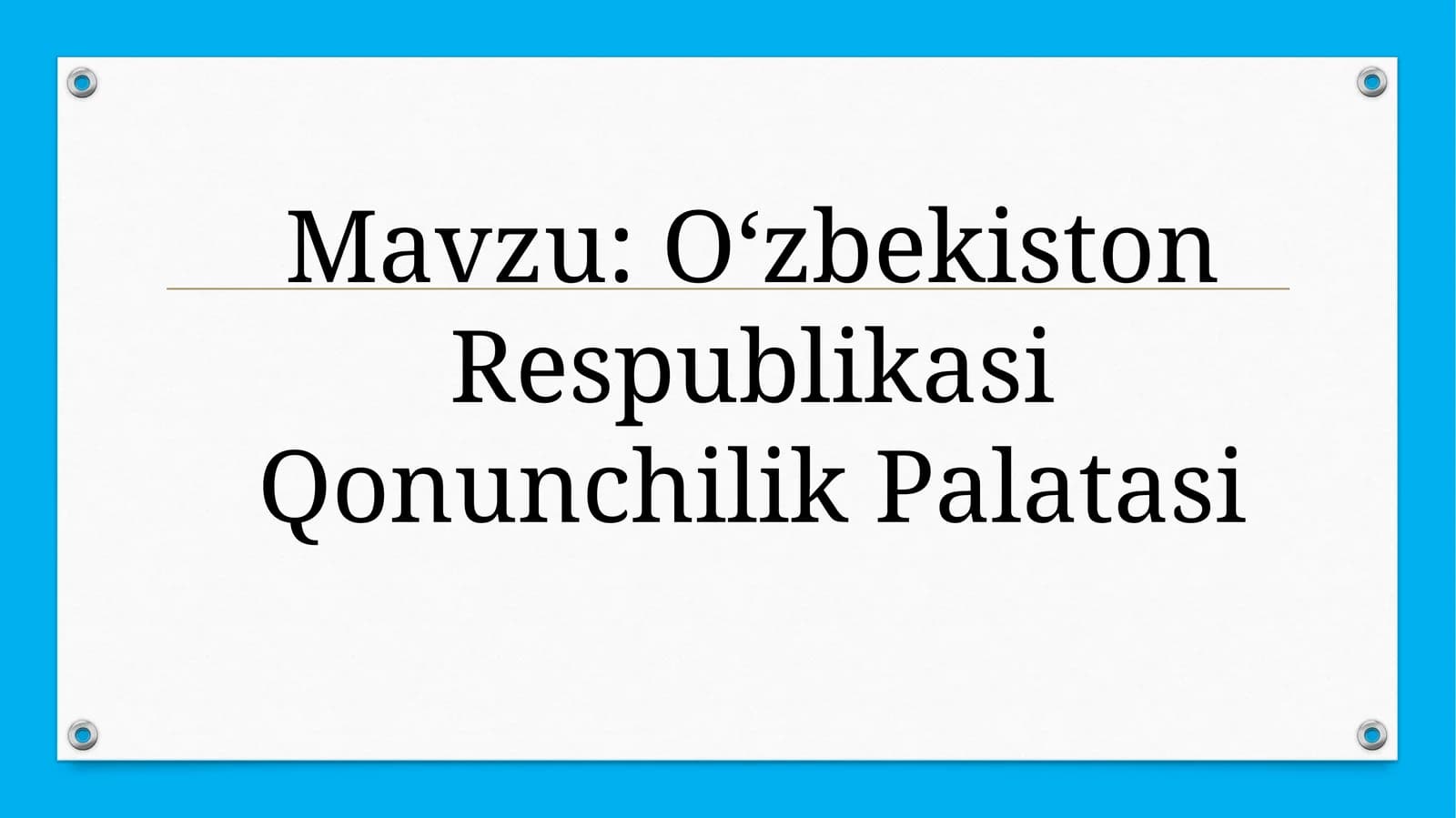 Oʻzbekiston Respublikasi Qonunchilik Palatasi