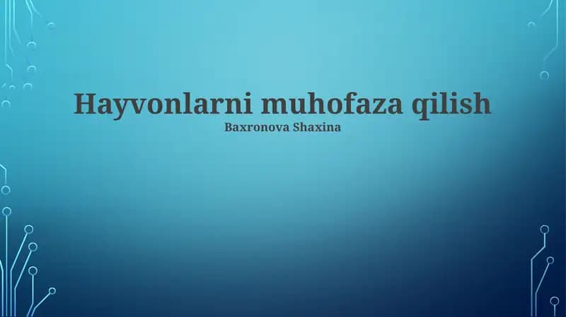 Hayvonlarni muhofaza qilish