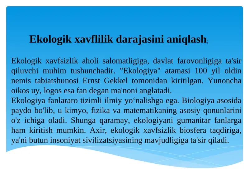 Ekologiya