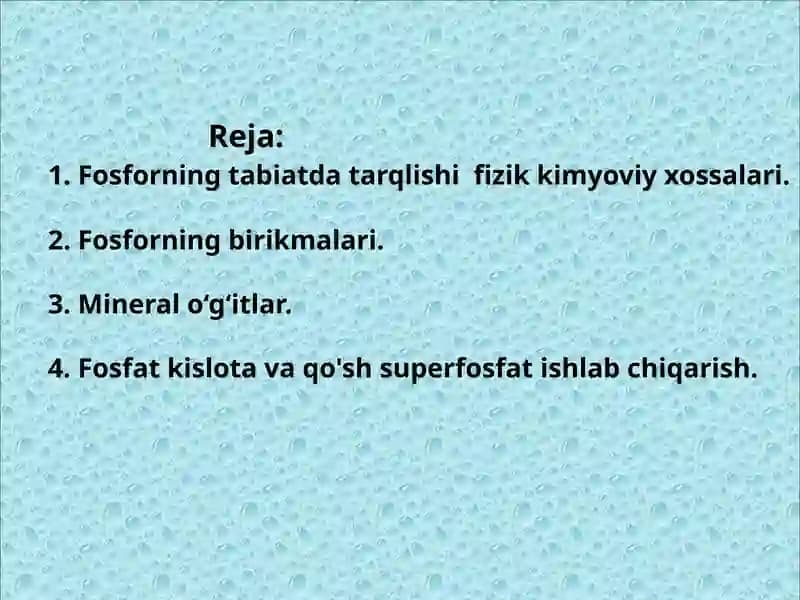 Fosforning xossalari