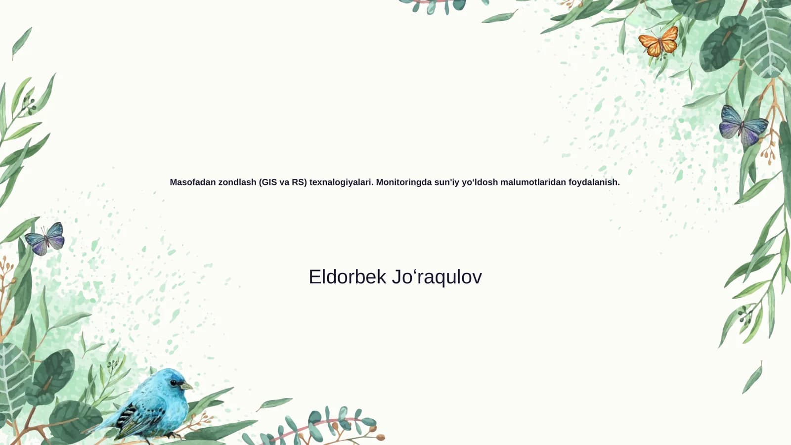 Masofadan zondlash (GIS va RS) texnologiyalari