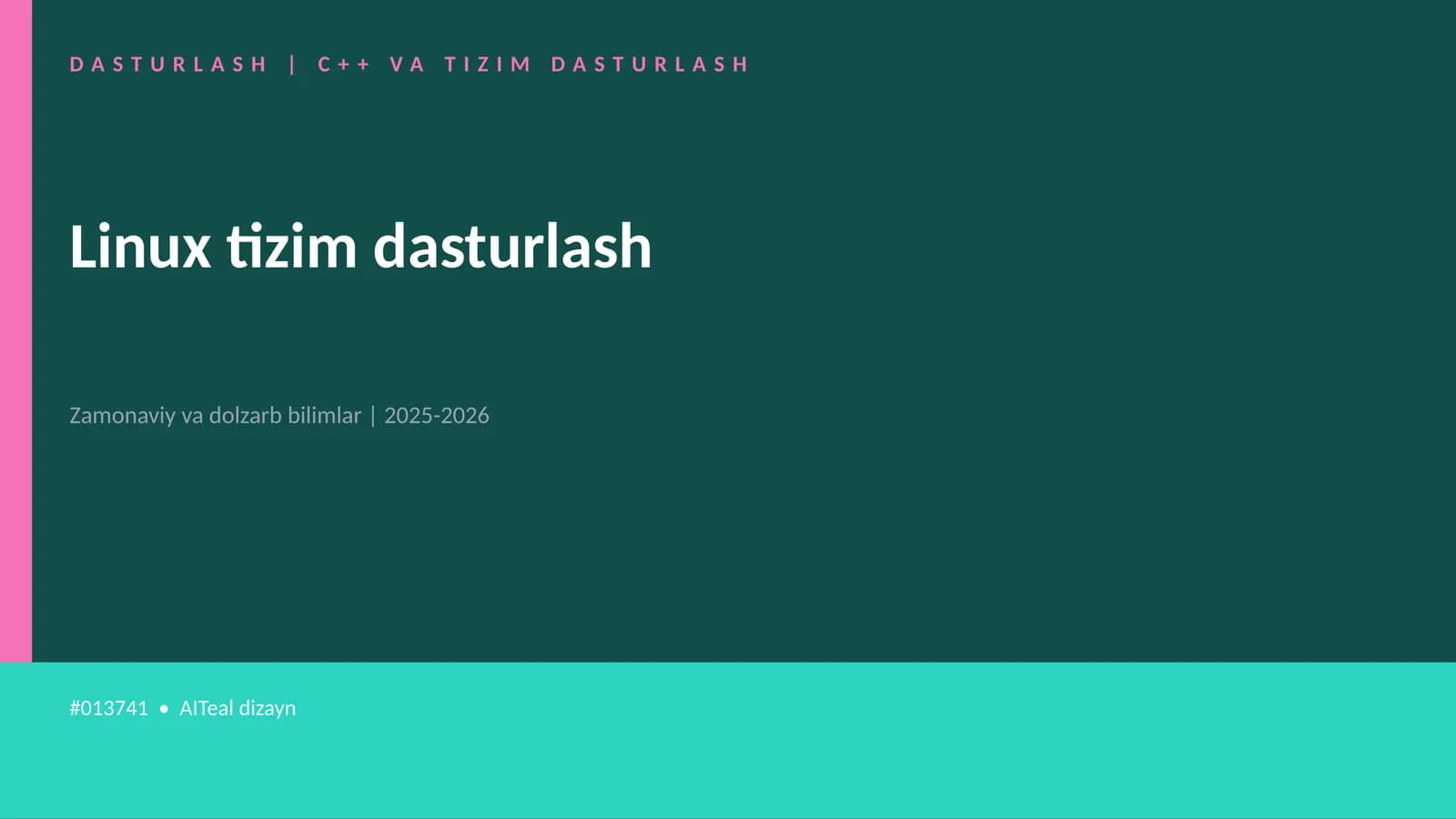 C++ VA TIZIM DASTURLASH