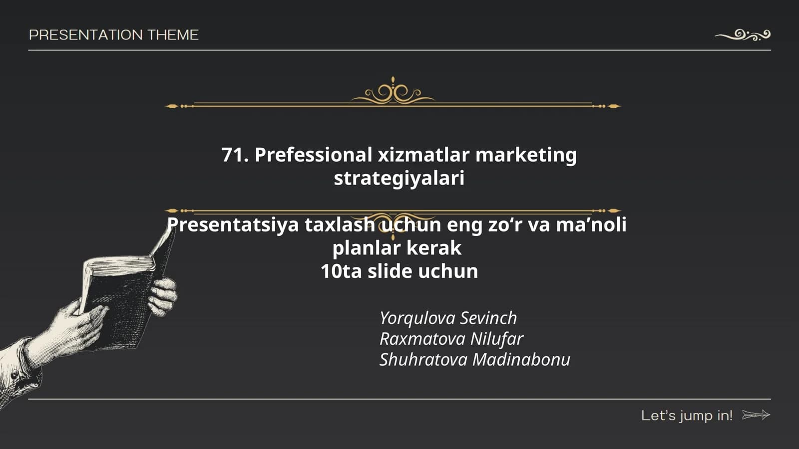 Prefessional xizmatlar marketing strategiyalari