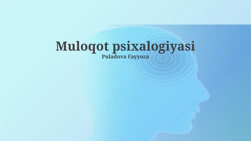 Muloqot psixalogiyasi