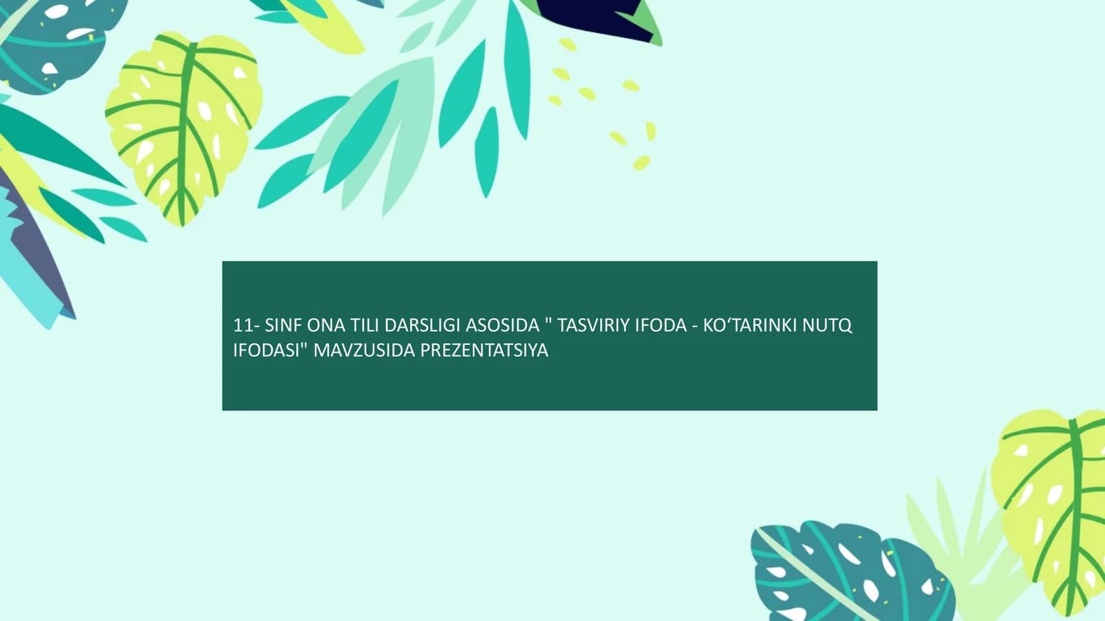 Tasviriy ifoda - koʻtarinki nutq ifodasi