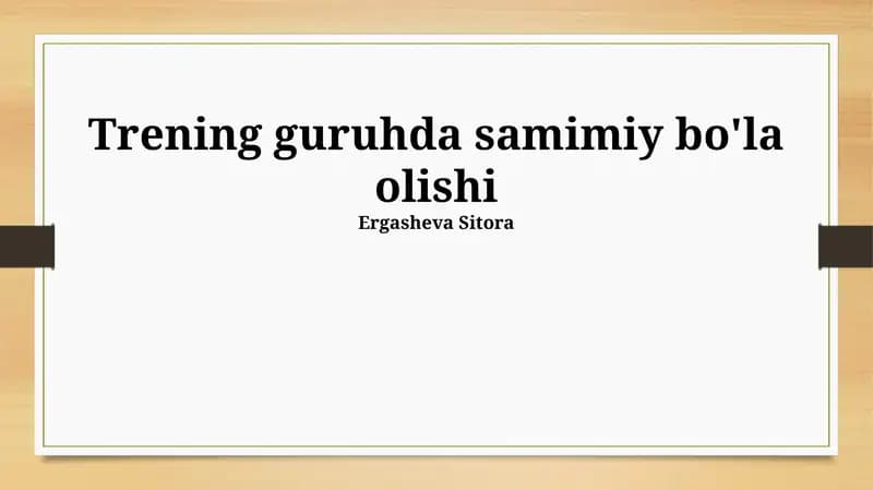 Samimiy muloqot usullari