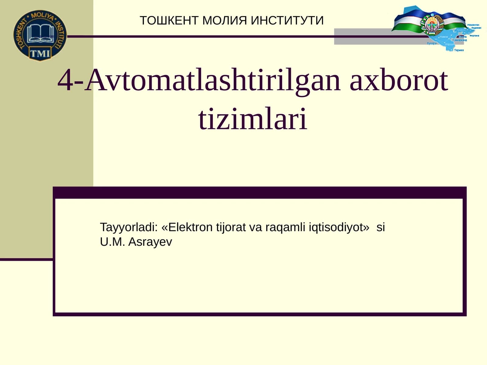 Avtomatlashtirilgan axborot tizimlari