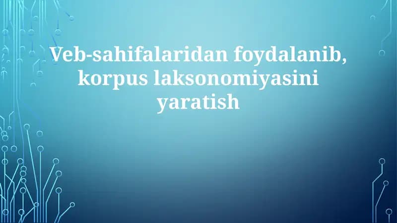 Veb-saytlar lug'ati tuzish