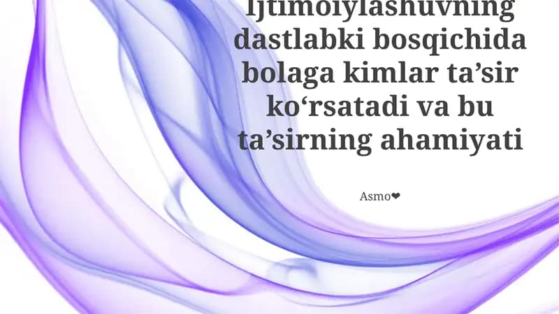 Erta Bolalik Rivojlanishi: Oila Ta'sirining Ahamiyati