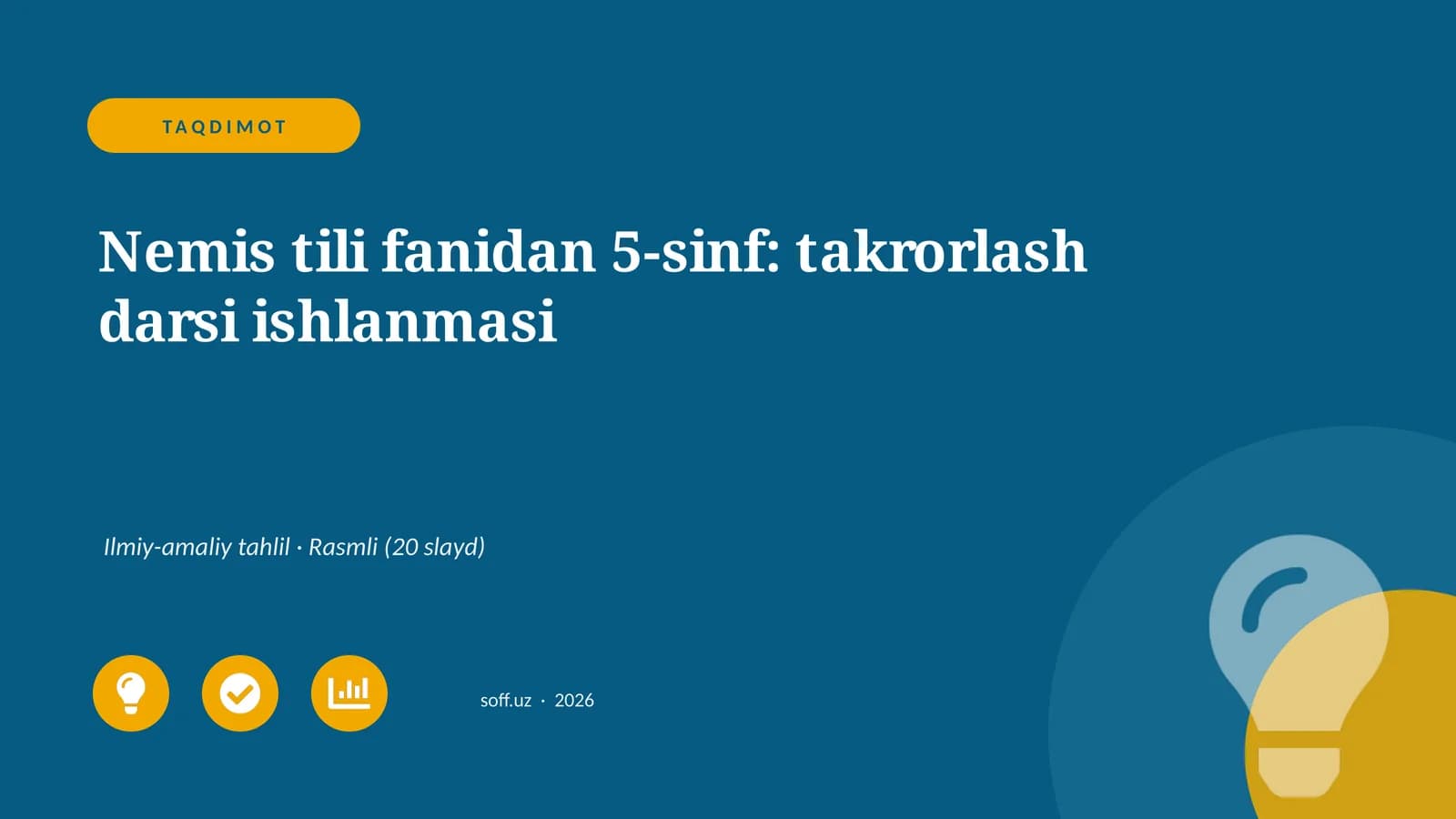 Nemis tili fanidan 5-sinf: takrorlash darsi ishlanmasi
