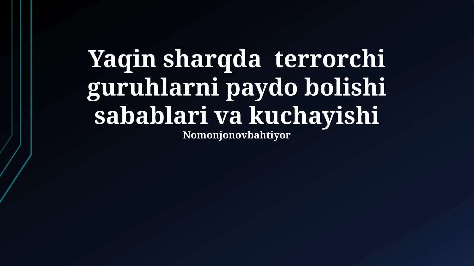 Terrorizmning ildizlari: Tarixiy va siyosiy omillar