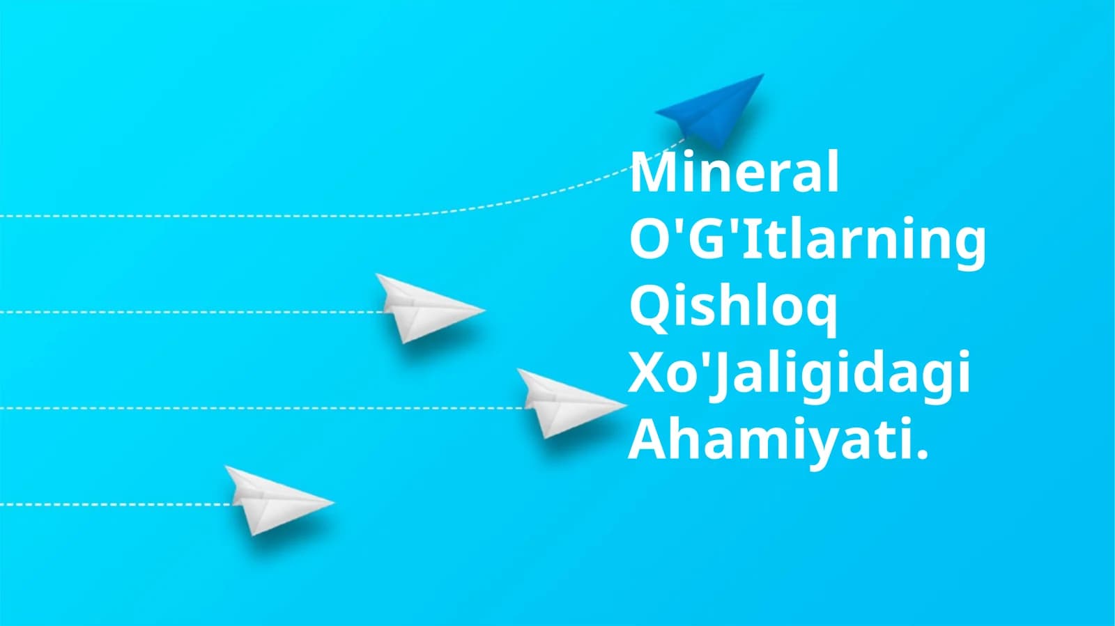 Mineral O'G'Itlarning Qishloq Xo'Jaligidagi Ahamiyati