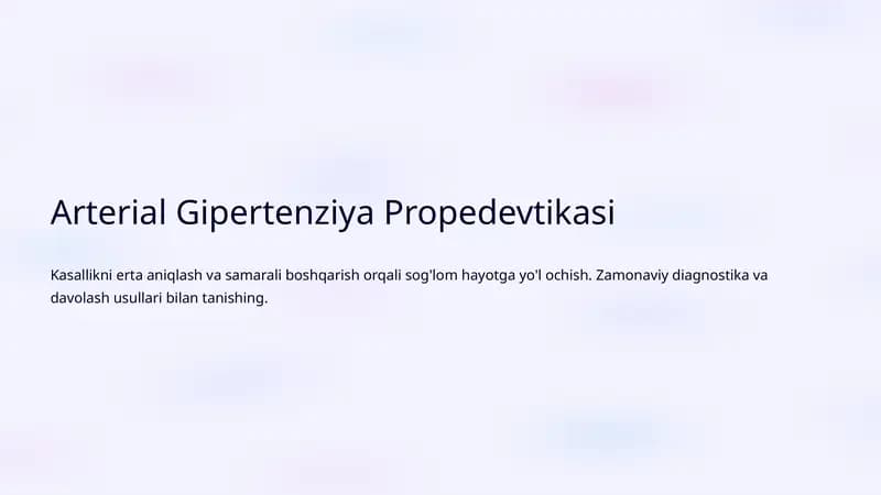 Arterial Gipertenziya Propedevtikasi