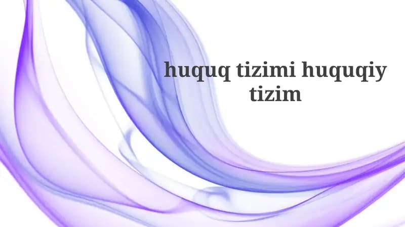 Huquqiy tizim tushunchasi