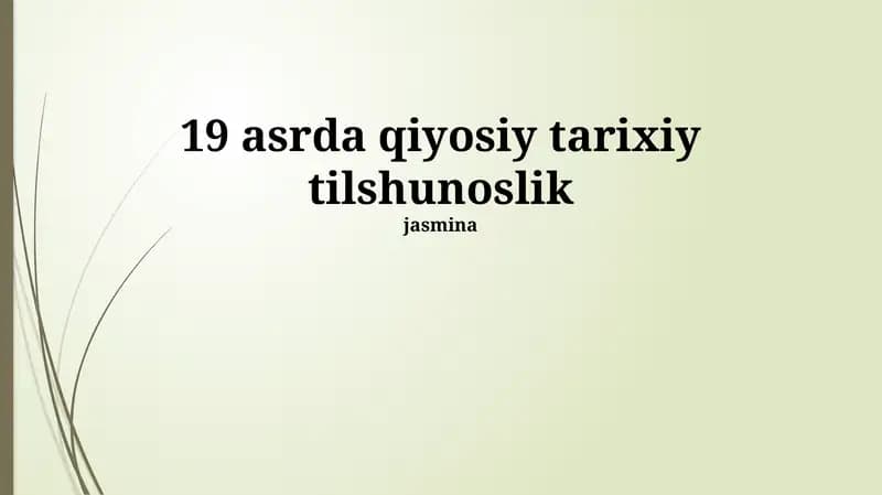 Til O'zgarishlarining Taqqoslash Analizi