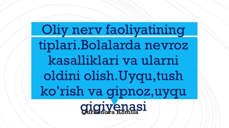 Oliy nerv faoliyatining tiplari