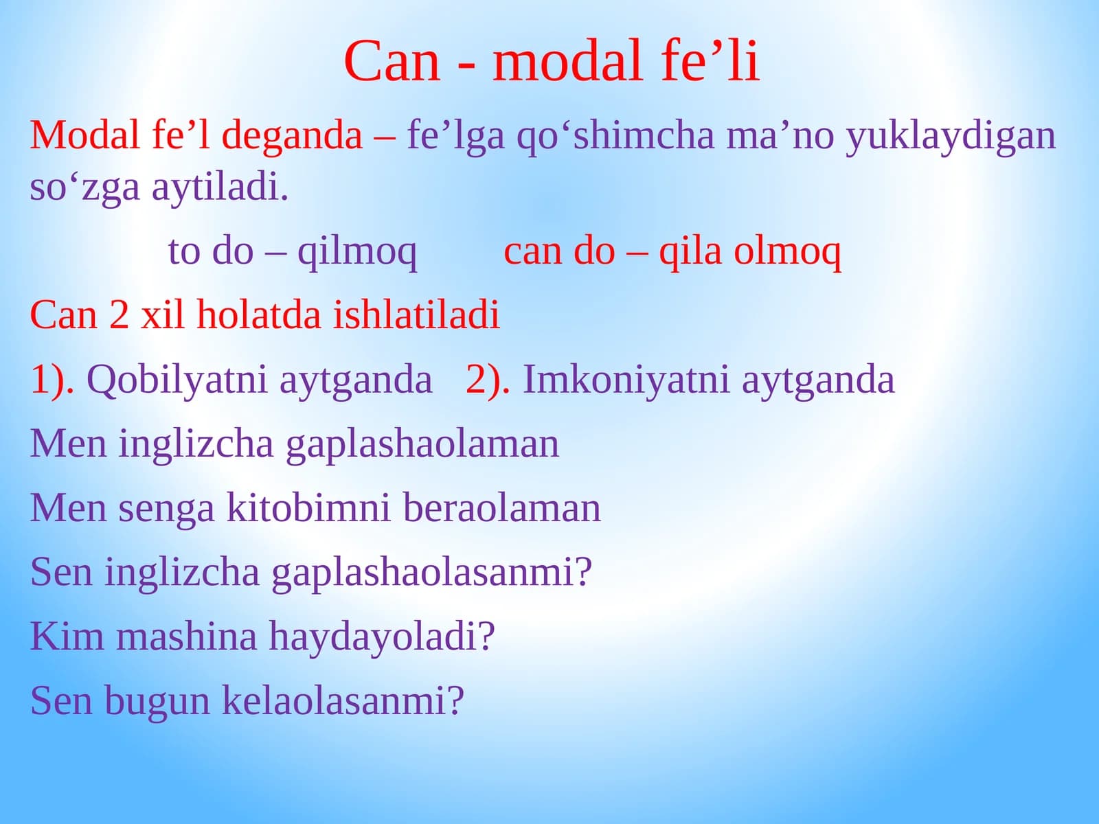 modal fe'l