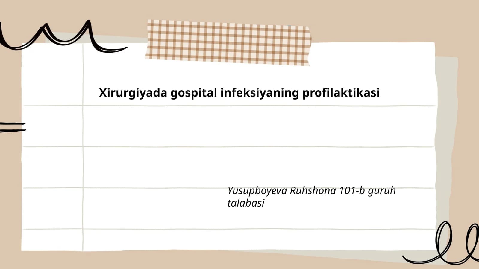Xirurgiyada gospital infeksiyaning profilaktikasi