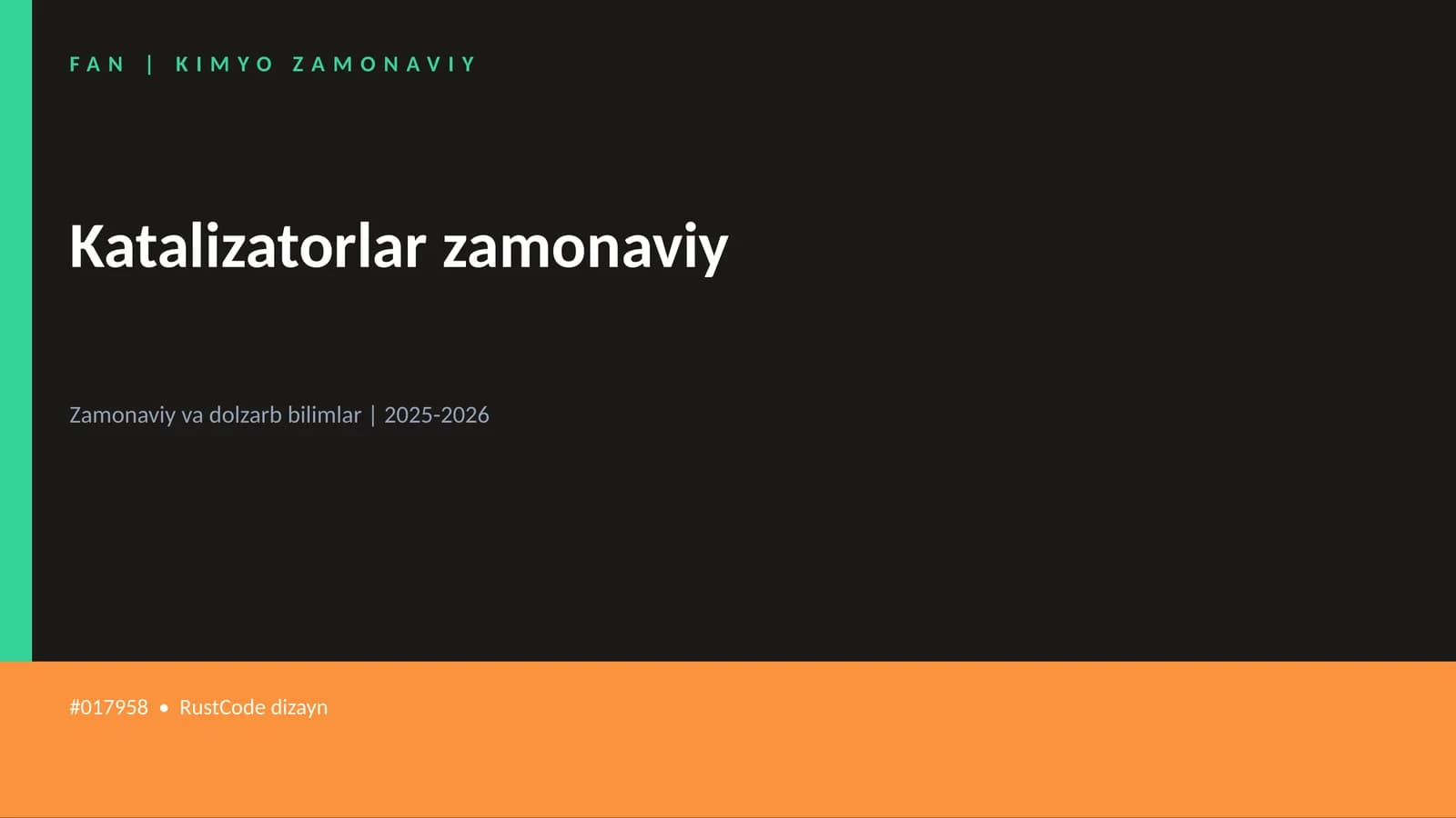 Katalizatorlar zamonaviy