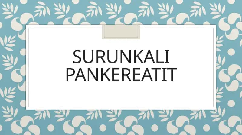 Surunkali Pankereatit