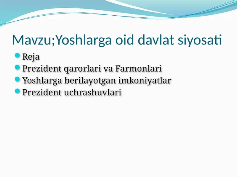 Yoshlarga oid davlat siyosati