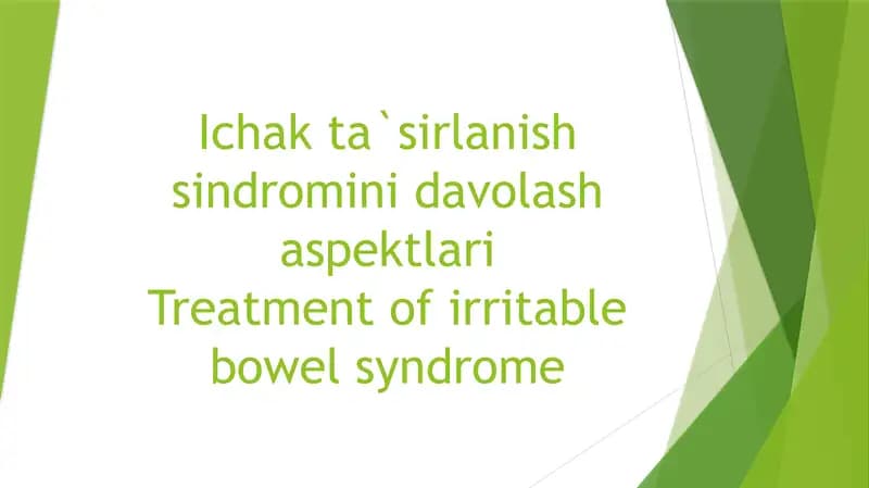 Ichak ta`sirlanish sindromini davolash aspektlari