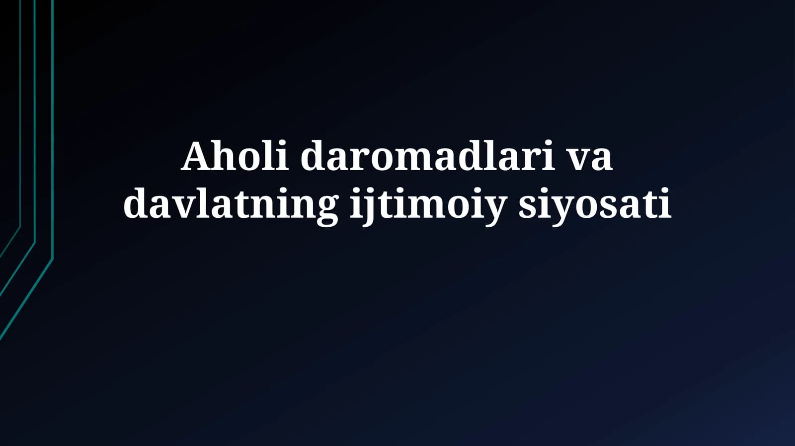 Aholi daromadlari taqsimoti va daromad tengsizligi
