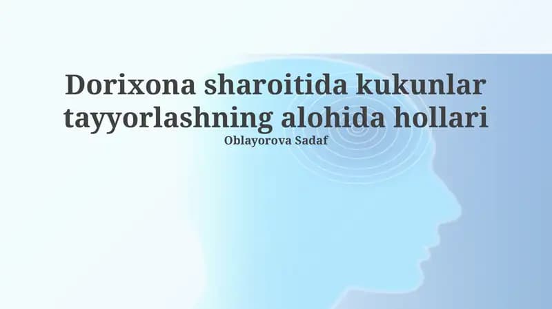 Kukunlar tayyorlashning alohida hollari