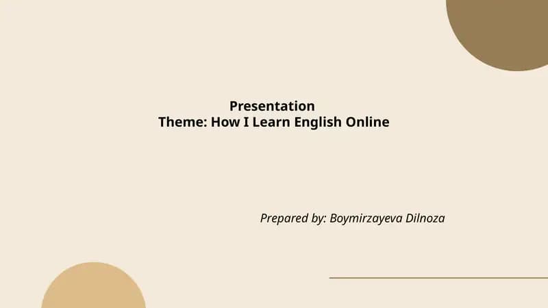 How I Learn English Online