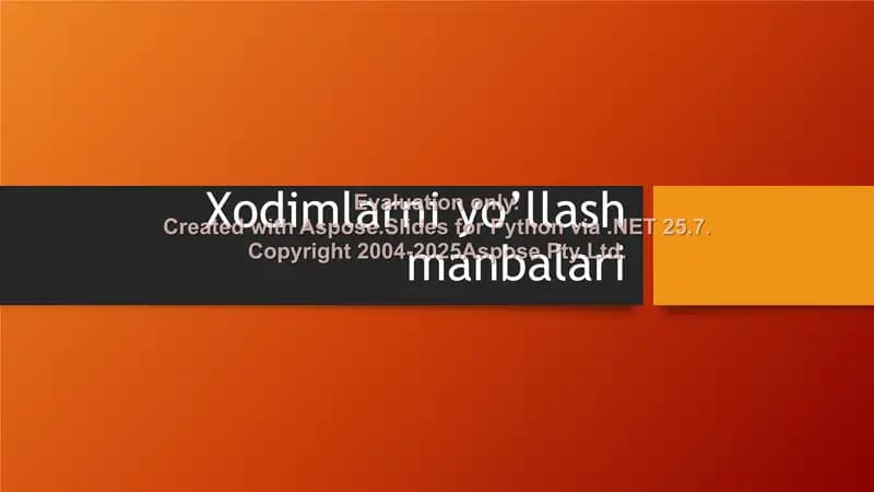 Xodimlarni yollash manbalari