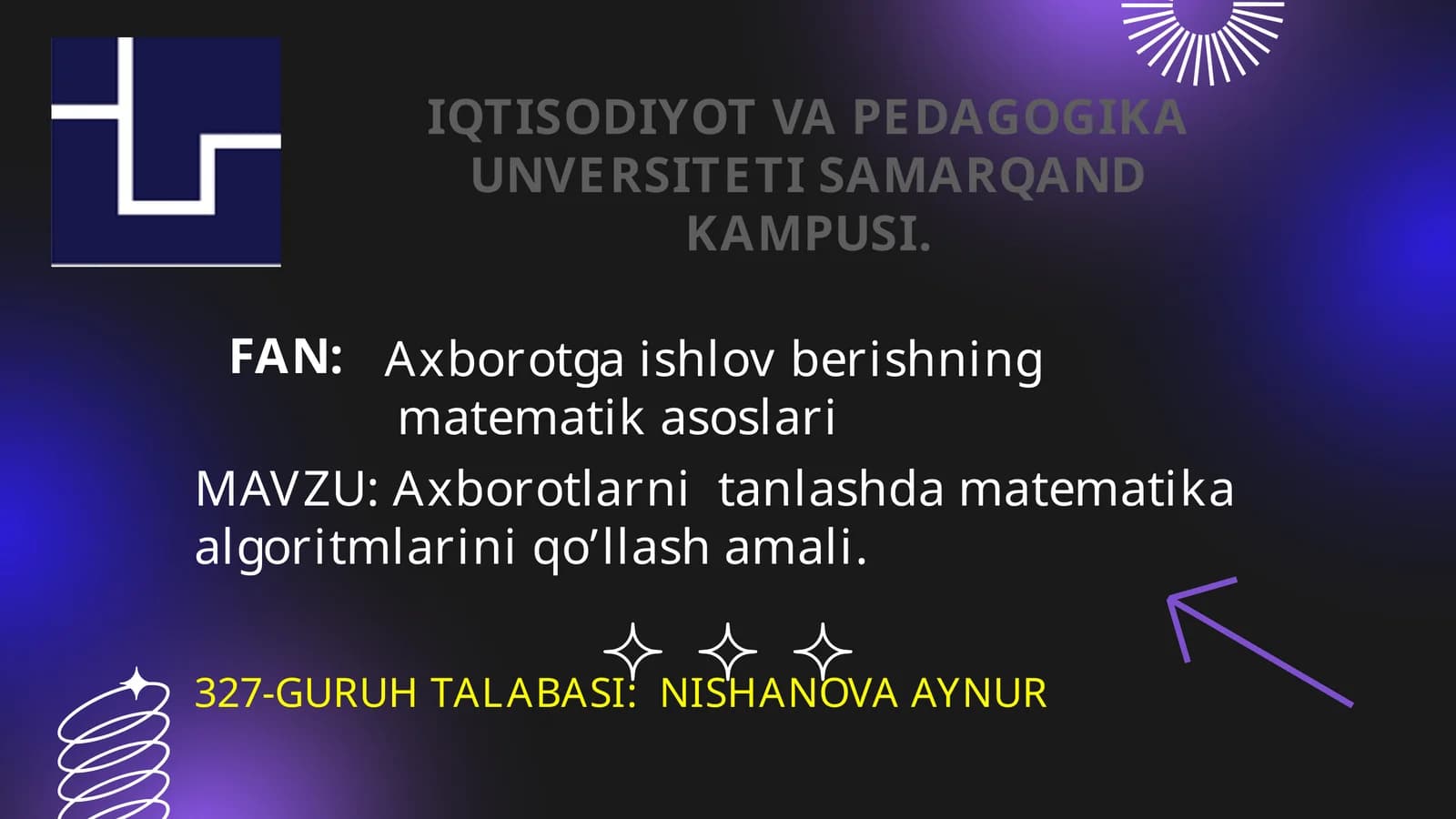 Axborotgaishlovberishning matematikasoslari