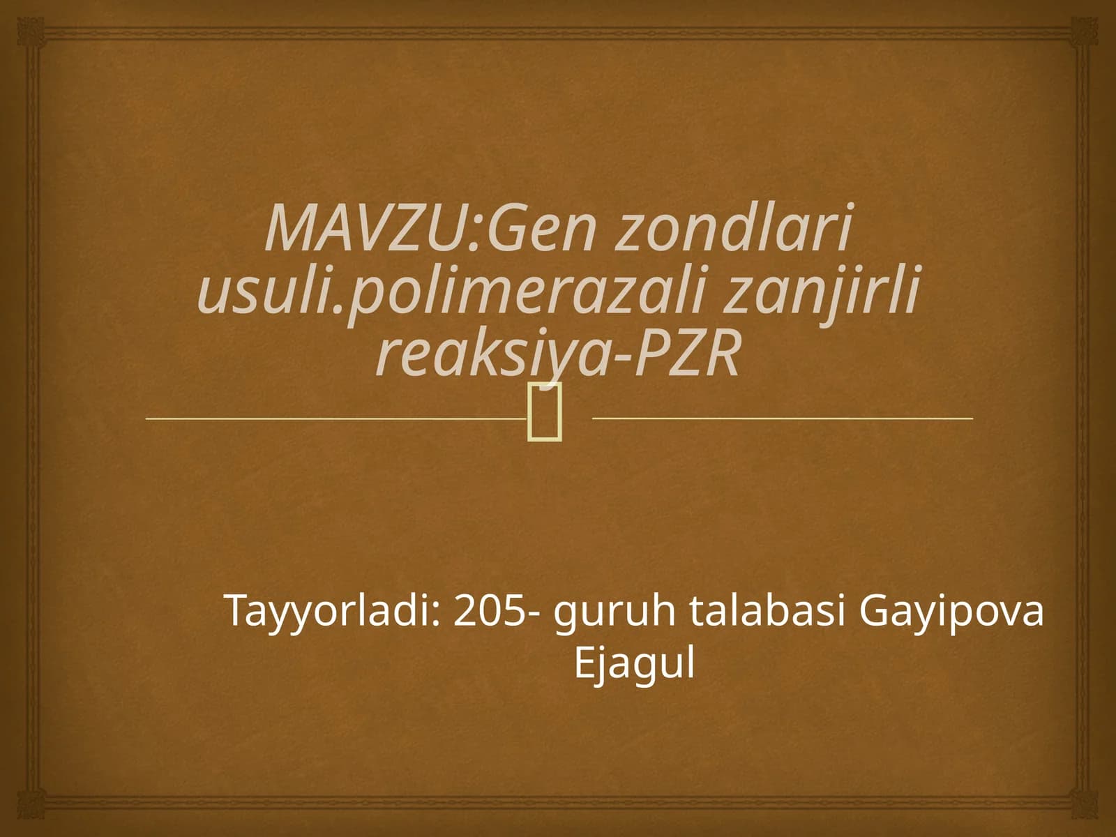 Gen Zondlari Usuli, Polimerazali Zanjirli Reaksiyasi PZR