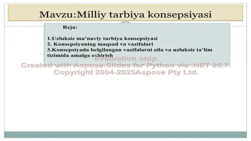 Milliy tarbiya konsepsiyasi