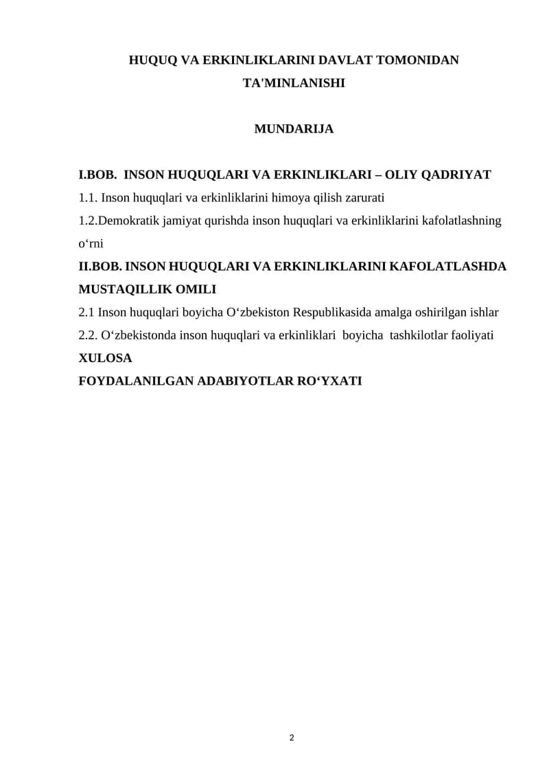 Inson huquqlari va erkinliklari