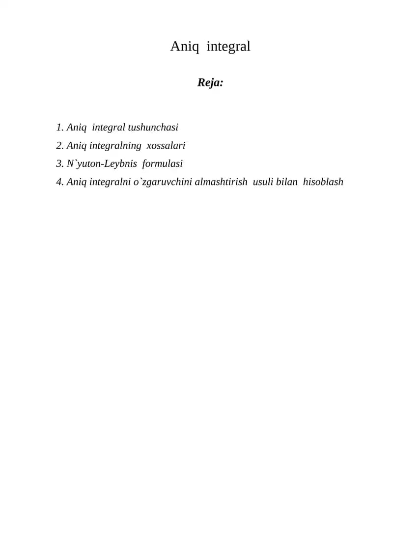 Aniq integral
