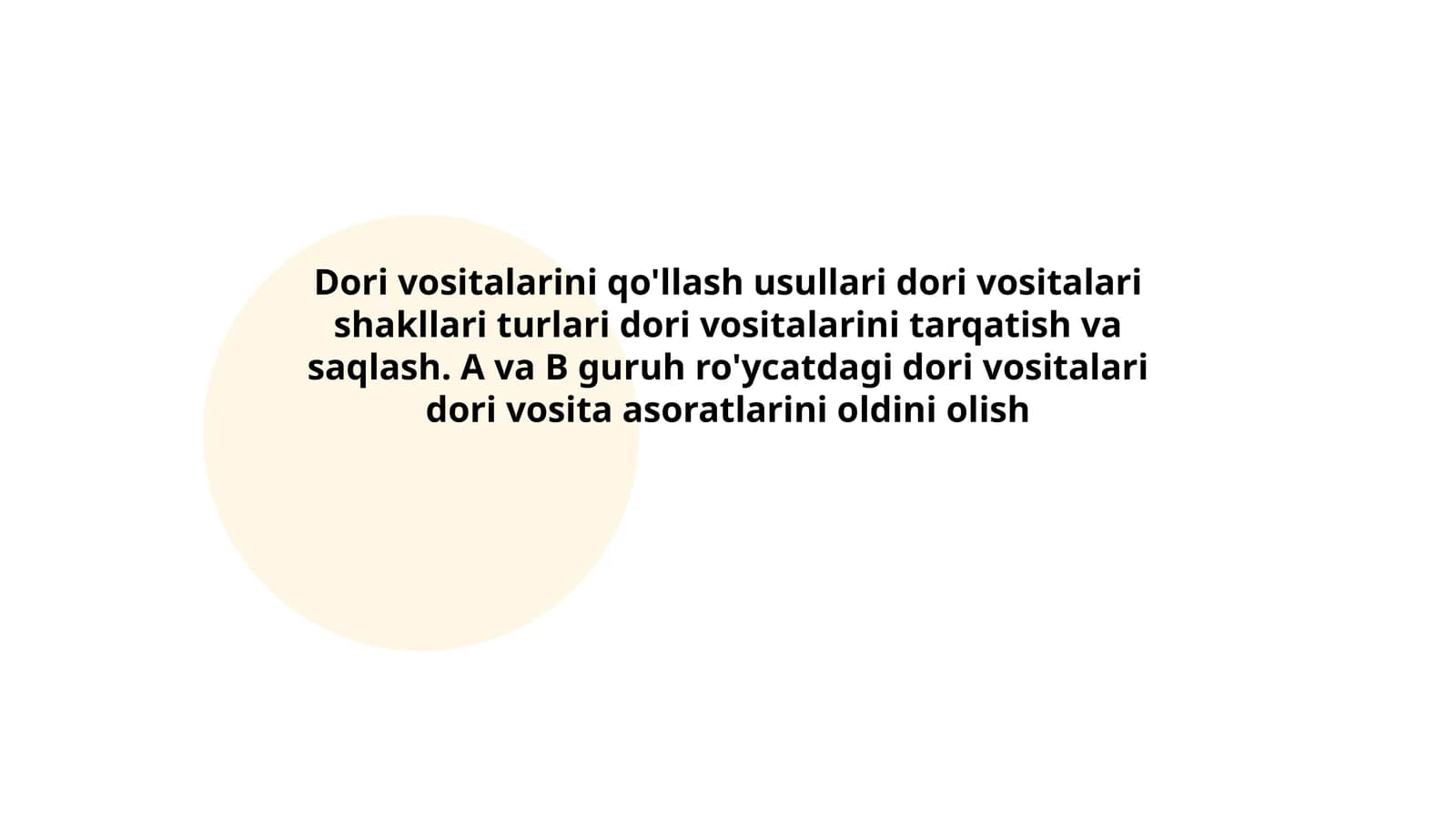 Dori vositalari tarqatish va saqlash
