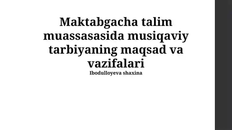Musiqaviy tarbiya