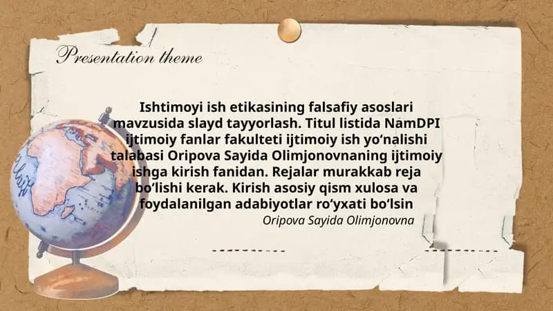 Ishtimoyi ish etikasining falsafiy asoslari