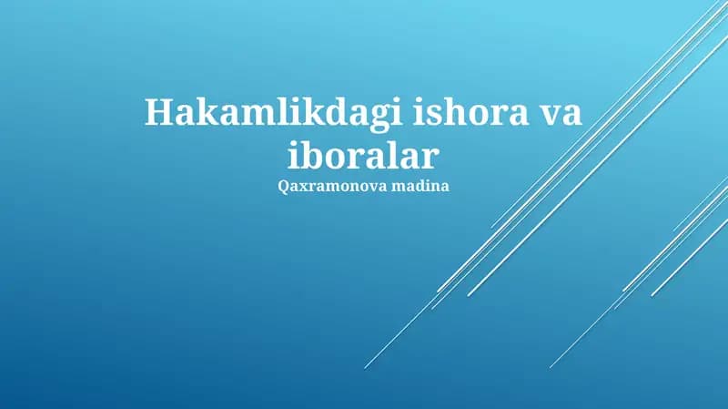 Hakamlikdagi ishora va iboralar