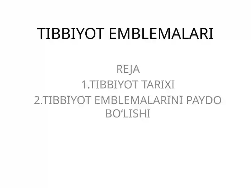 Tibbiyot emblemalari