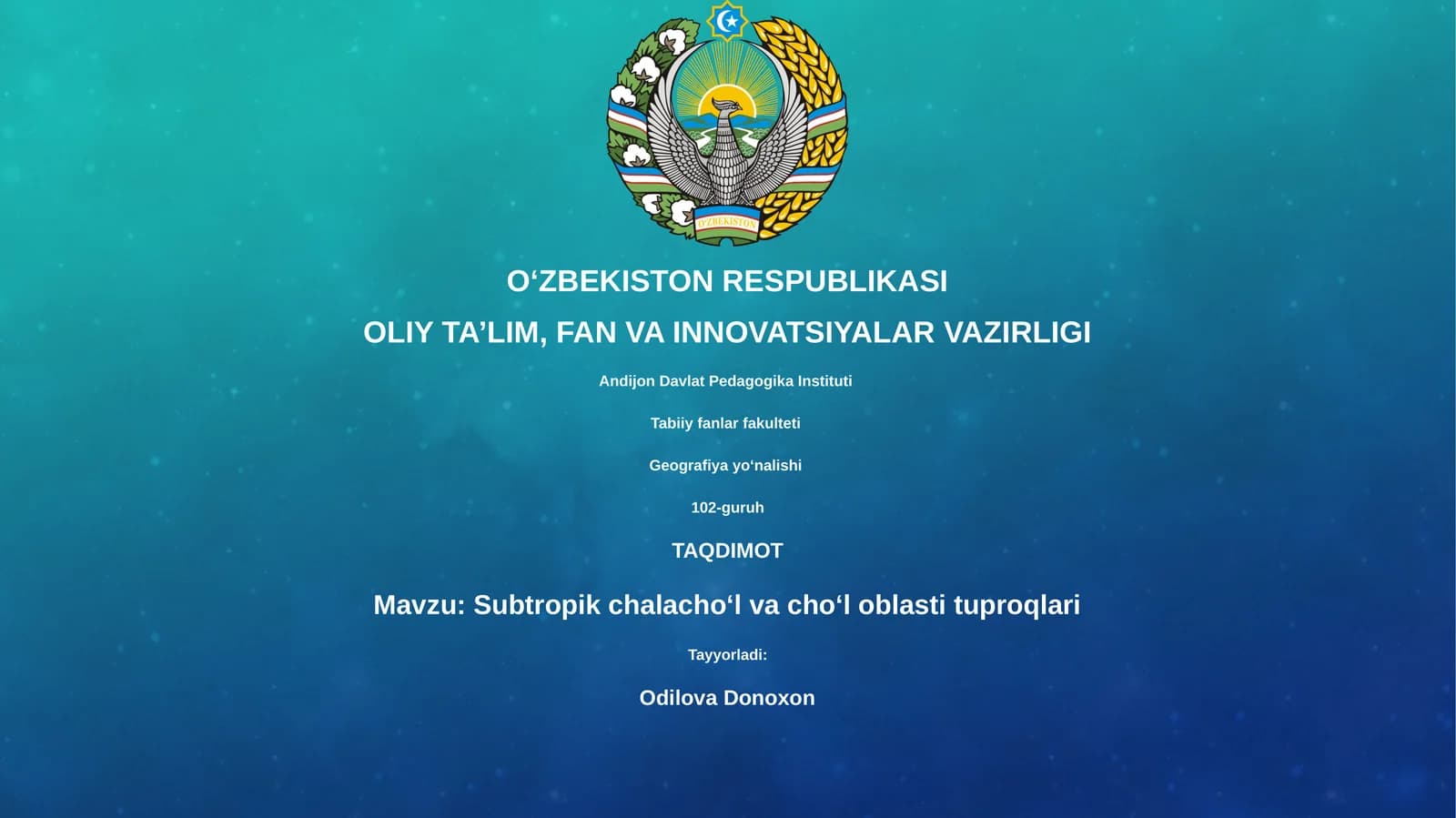 Subtropik chalacho‘l va cho‘l oblasti tuproqlari